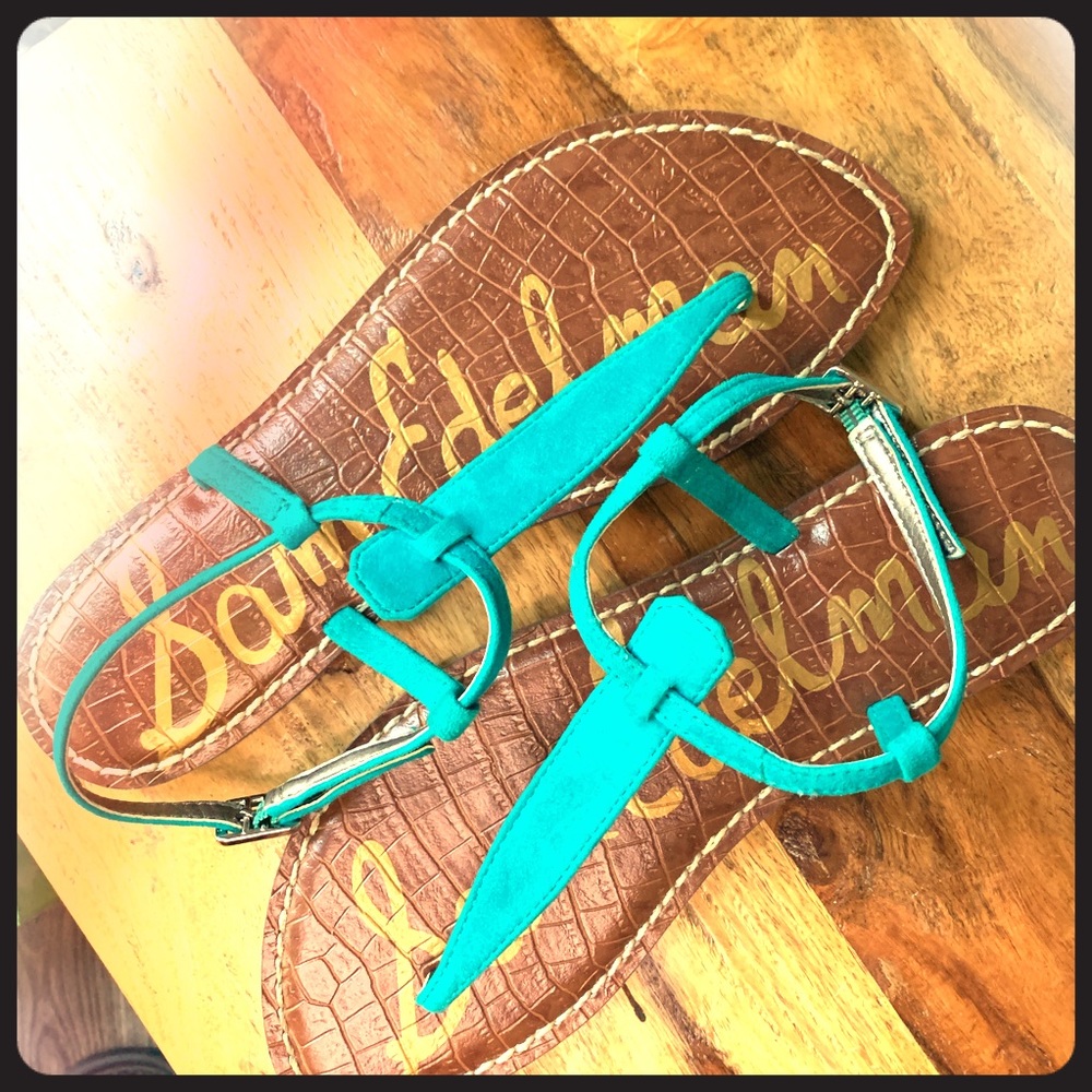 Turquoise Sam Edelman GIGI suede sandals